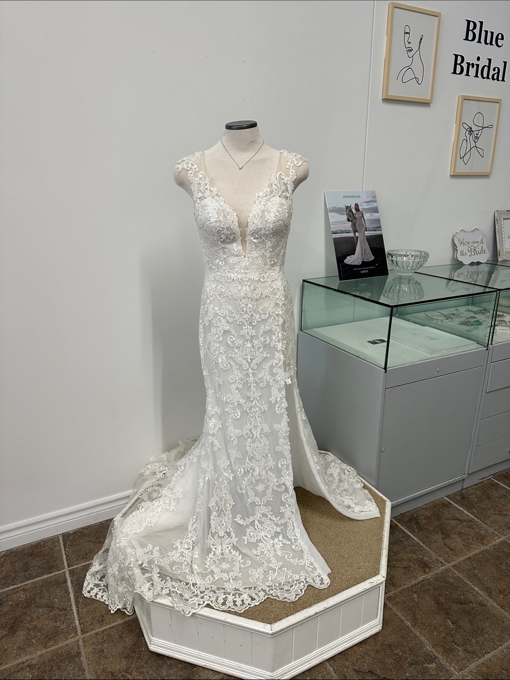 Lace Appliqué Bridal Gown - White